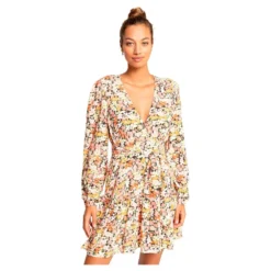 Billabong Golden Glow Long Sleeve Short Dress