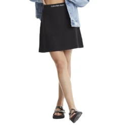 Calvin Klein Jeans Shrunken Logo Milano Skirt
