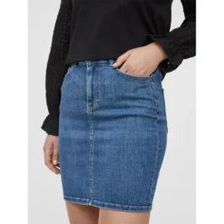 Pieces Lili Mid Waist Denim Skirt -Lumi Wear Shop pieces lili mid waist denim skirt 5