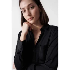 Basic Satin Long Sleeve Shirt -Lumi Wear Shop salsa jeans basic satin long sleeve shirt 4