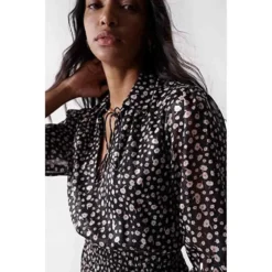 Sheath Microprint Long Dress -Lumi Wear Shop salsa jeans sheath microprint long dress 2