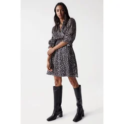 Sheath Microprint Long Dress -Lumi Wear Shop salsa jeans sheath microprint long dress 3