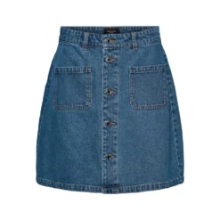 Vero Moda Harper Skater Pock High Waist Short Denim Skirt -Lumi Wear Shop vero moda harper skater pock high waist short denim skirt 2