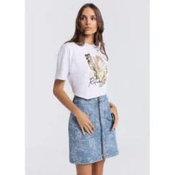 134655-3577-727 Zipper Denim Skirt